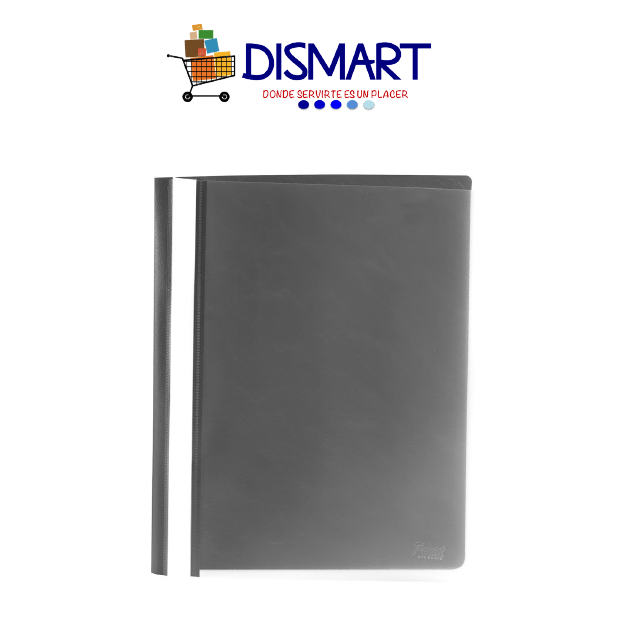 Folder Plástico Portada Transparente. T/Carta. Gris
