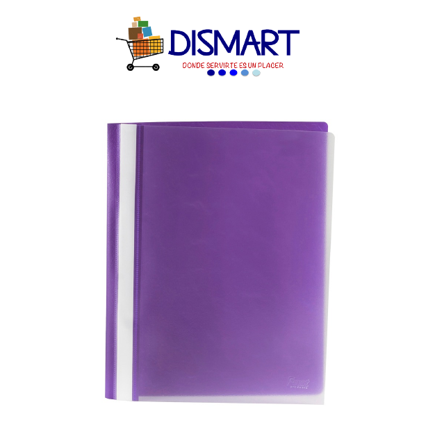 Folder Plástico Portada Transparente. T/Carta. Morado