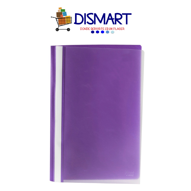 Folder Plástico Portada Transparente. T/Oficio. Morado