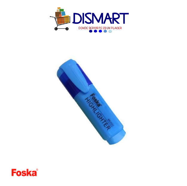 Marcador Resaltador Grueso Biselado Celeste. Foska