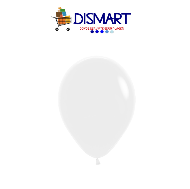 Globo Estándar #9 Liso Blanco 25pcs. Flexouniversal