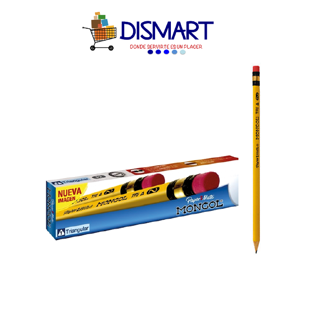 Lápiz HB No. 2 Triangular Amarillo. Mongol