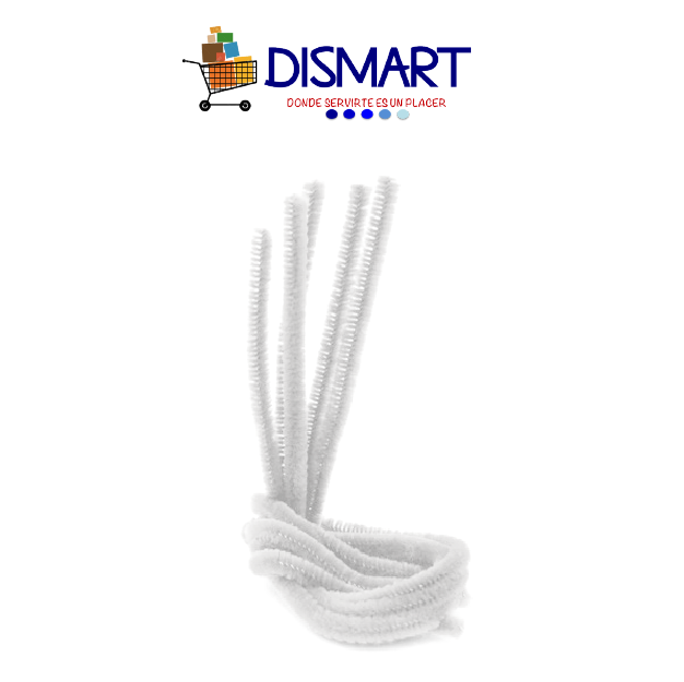 Limpiapipas Liso . Blanco.  Bolsa x 100pcs. Continental