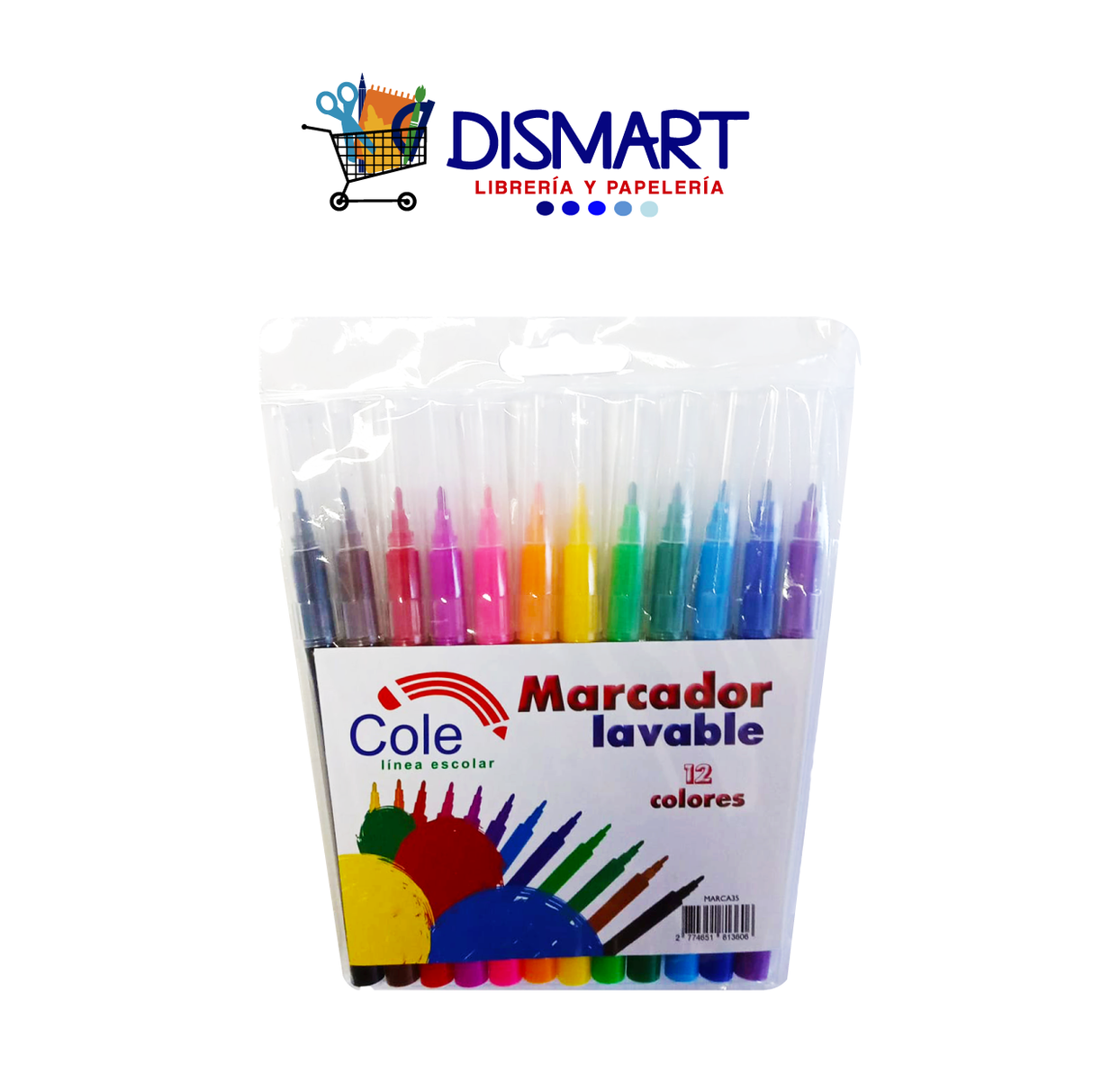 Marcador Estuche 12 col.Delgado Cole