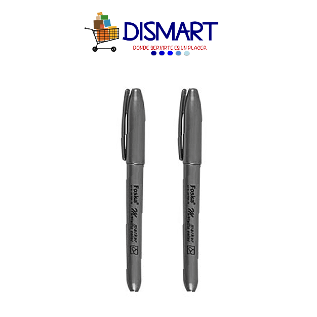 Marcador Permanente Metálico Punta Mediana Plata. Foska