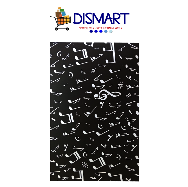Cartulina Estampada T/Oficio Diseño Notas Musicales