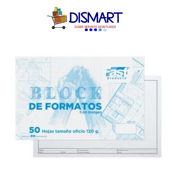 Block de Formato Marginado. 120grs. Tamaño Oficio. 50H. Fast