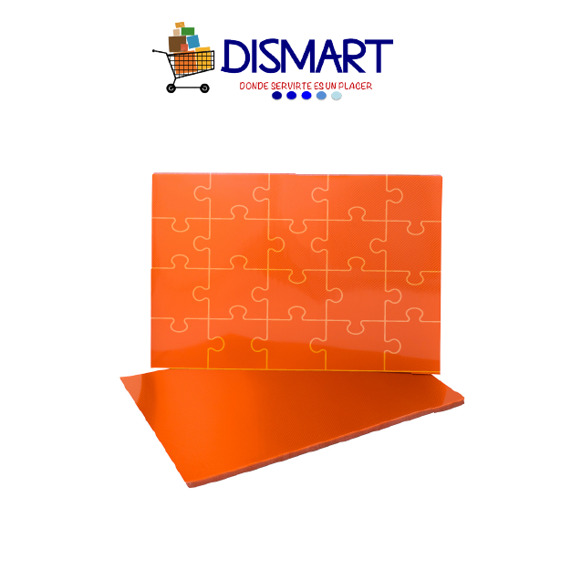 Pasta Plástica Rompecabeza Carta Naranja 50pcs Zebra