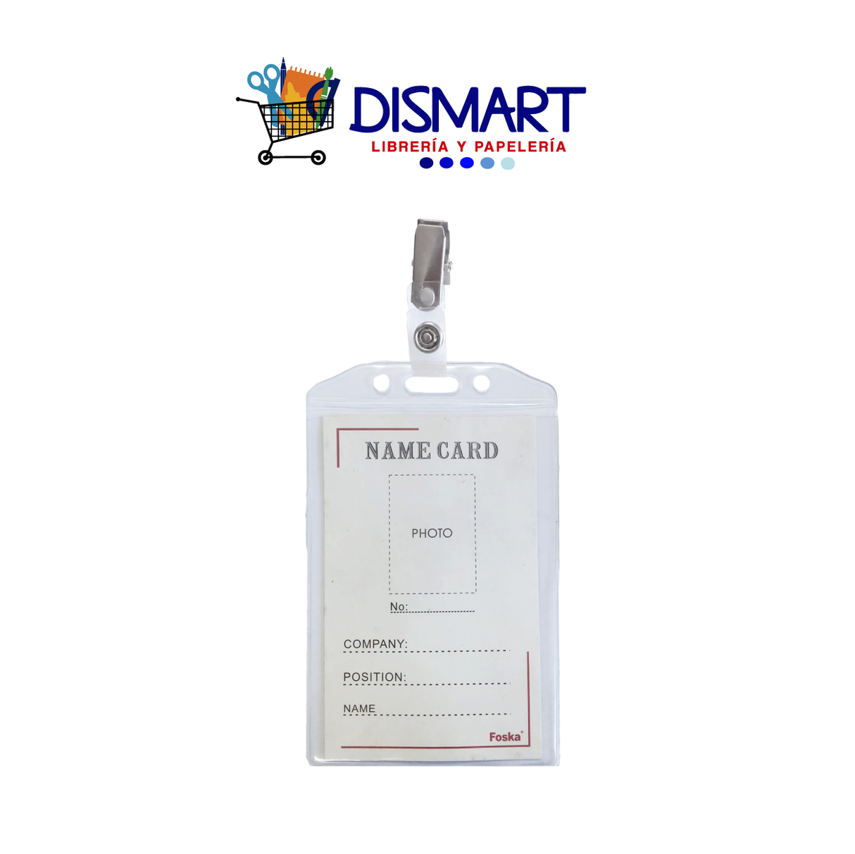 Porta Gafetes Plástico Broche Vertical