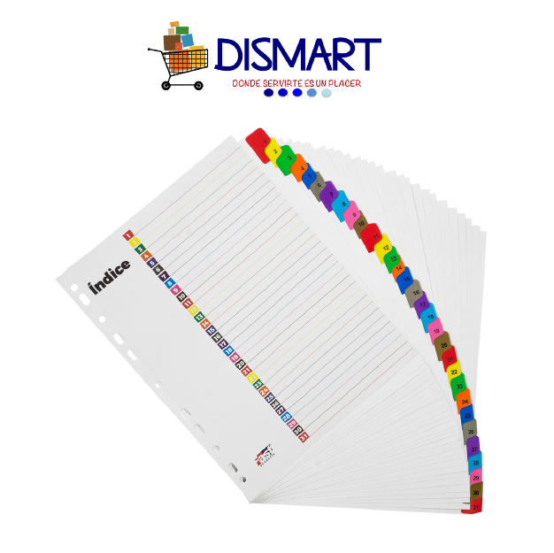 Separadores Cartoncillo Numerador (1-31). T/Carta. Fast