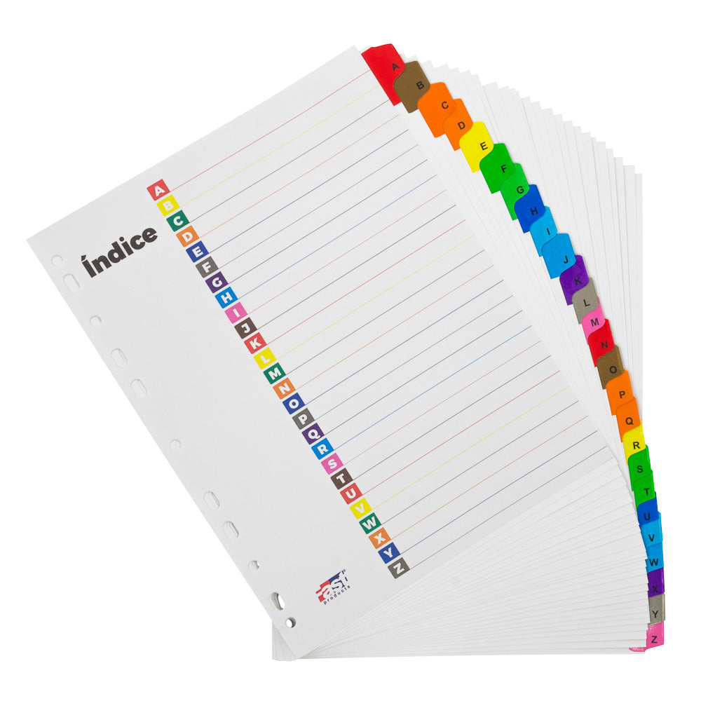 Separadores Cartoncillo Alfabéticos (A-Z). T/Carta. Fast