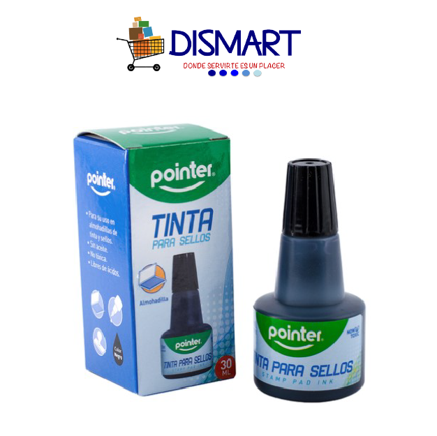 Tinta Almohadilla Gotero 30ml Negro Pointer