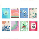 Cuaderno Espiral 100H Primavera Flower Power Doble Anillo Lineas