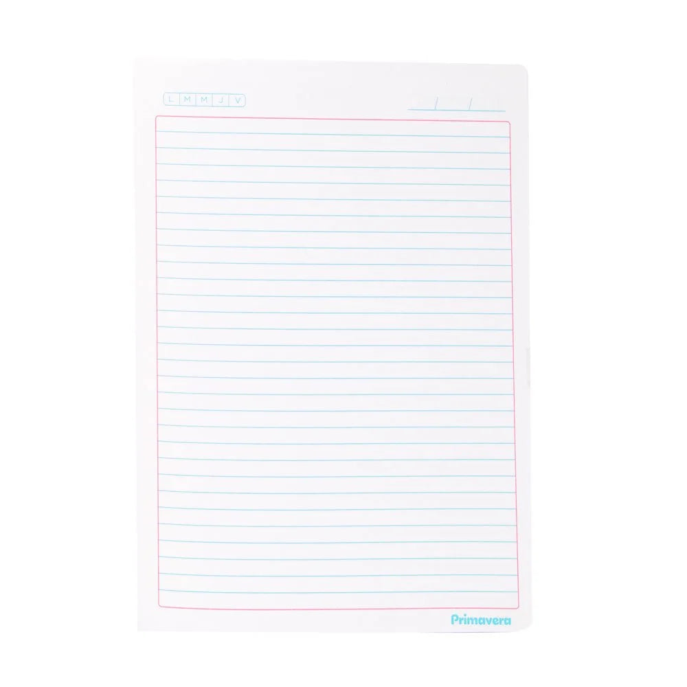 Cuaderno Espiral 100H Primavera Flower Power Doble Anillo Lineas