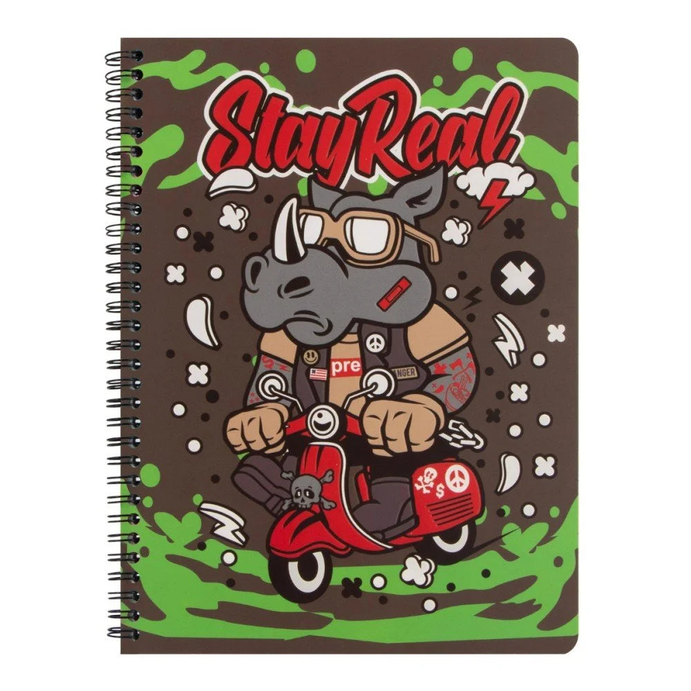 Cuaderno Espiral 100H Fast FLEX Masculino Lineas Doble Anillo