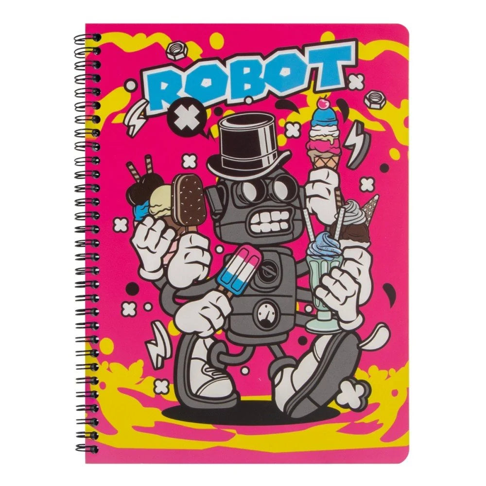 Cuaderno Espiral 100H Fast FLEX Masculino Lineas Doble Anillo