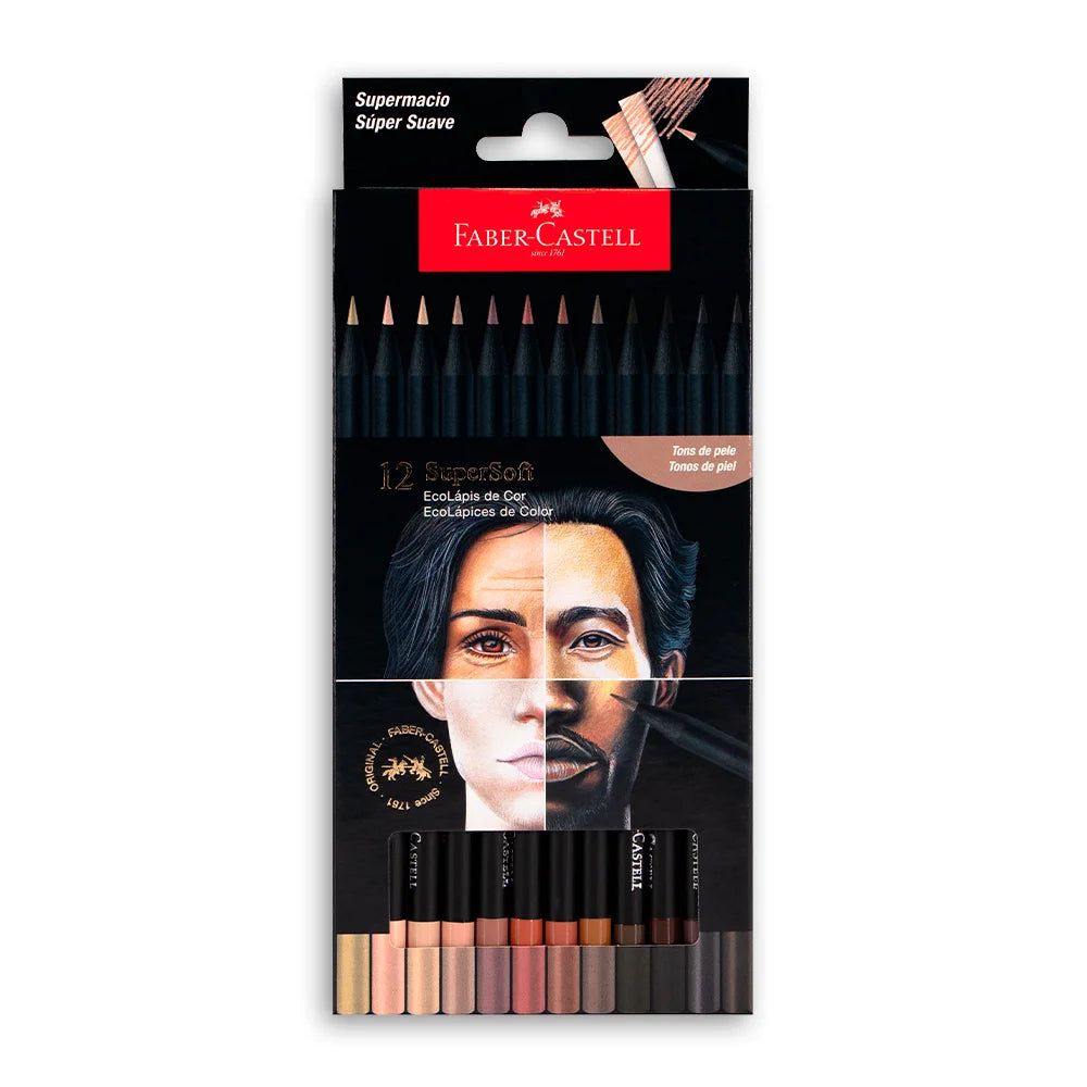 Crayón Faber-Castell SuperSoft 12 Tonos de Piel