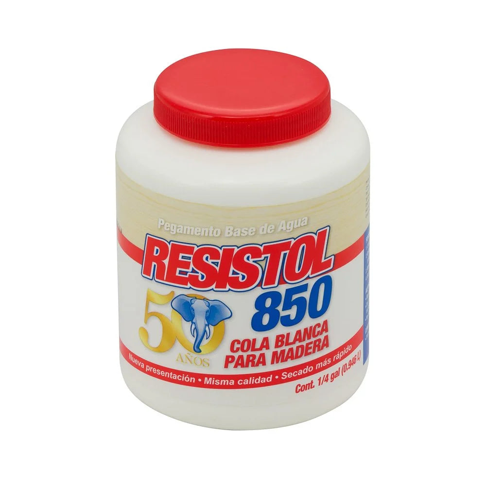 Goma Blanca Resistol 850 Cola para Madera 1/4 Galón