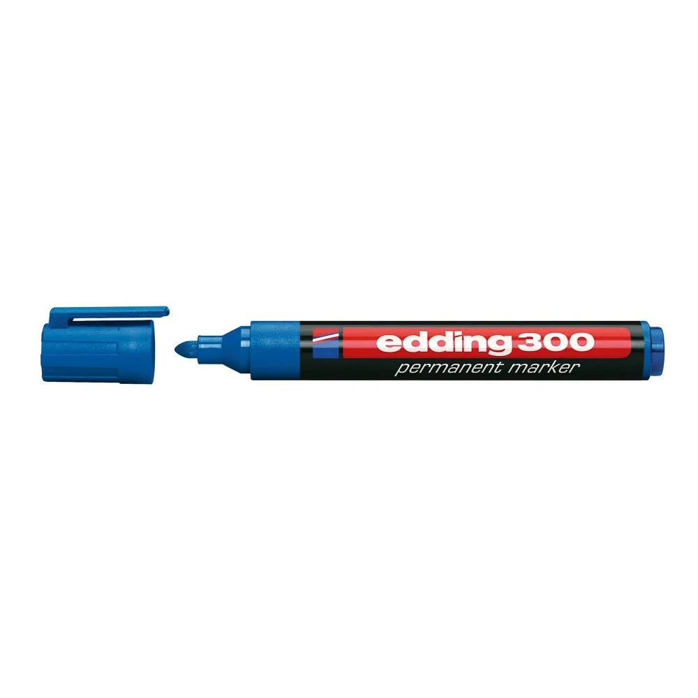 Marcador Permanente Edding 300 Punta Redonda Azul
