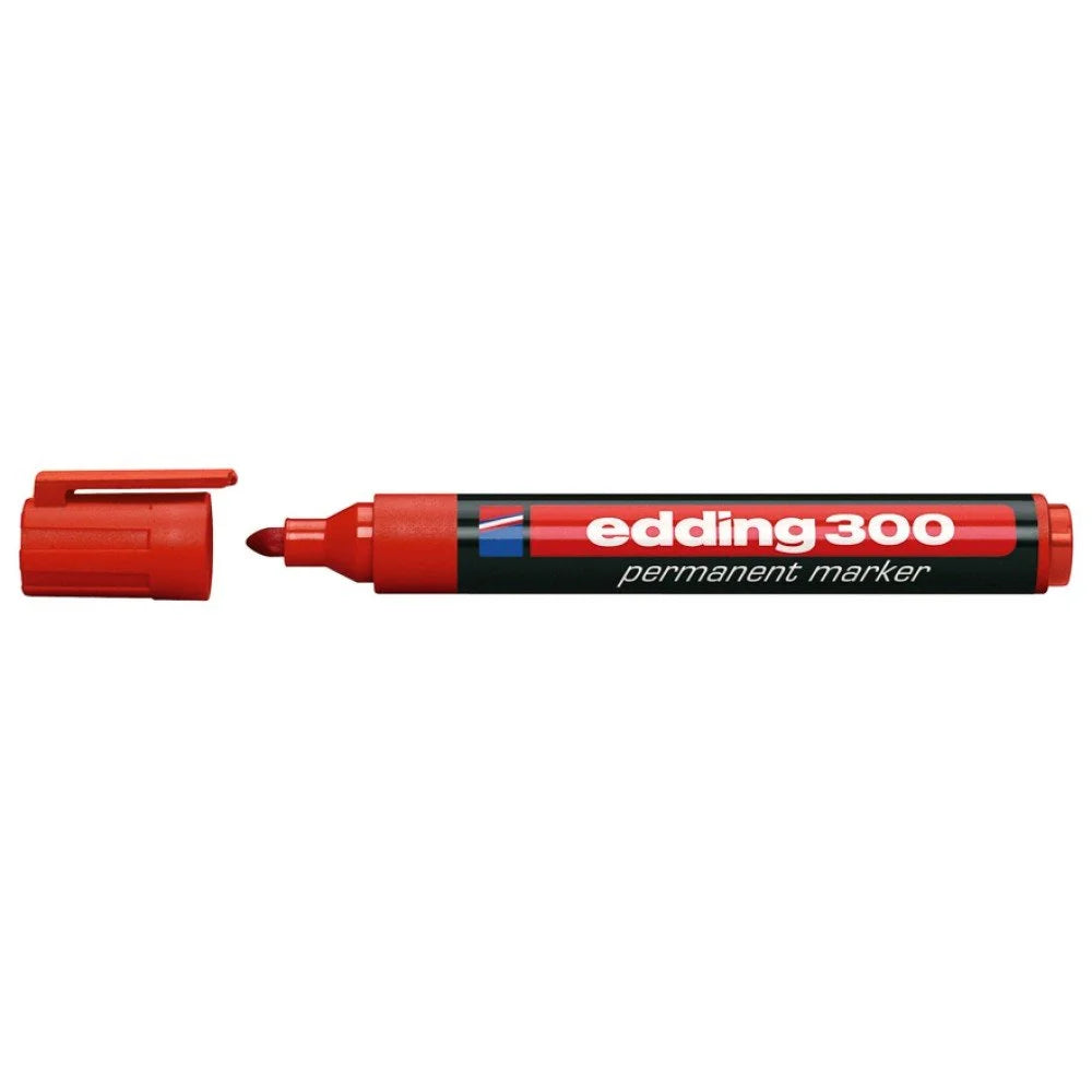 Marcador Permanente Edding 300 Punta Redonda Rojo