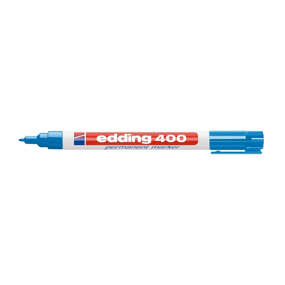 Marcador Permanente Edding 400 Punta Fina Celeste