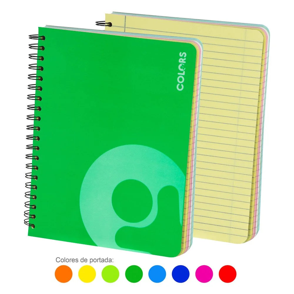 Cuaderno Espiral 150H Vivo 244361 Colores MEDIA CARTA Doble Anillo