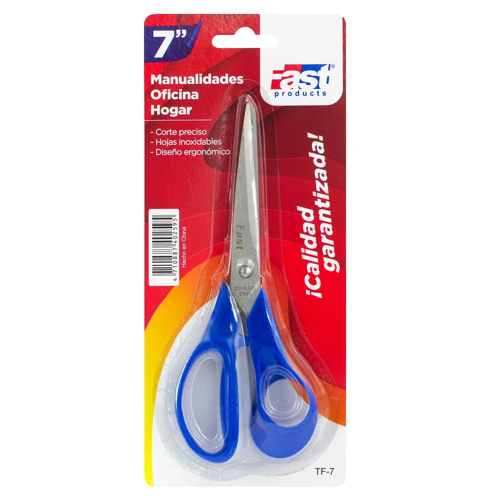 Tijera 7" Ojo Grande Fast Mango Plastico