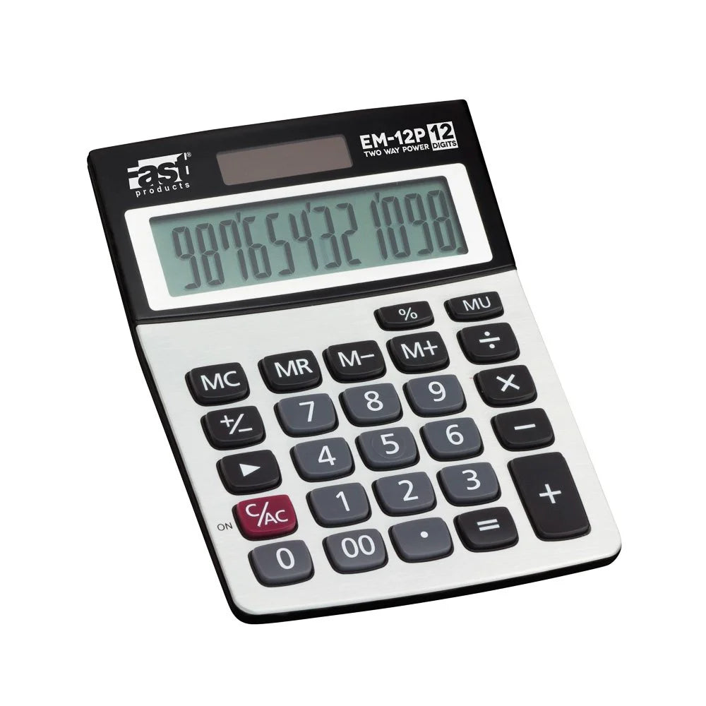 CALCULADORA DE ESCRITORIO FAST METALICA EM-12P 12 DIGITOS