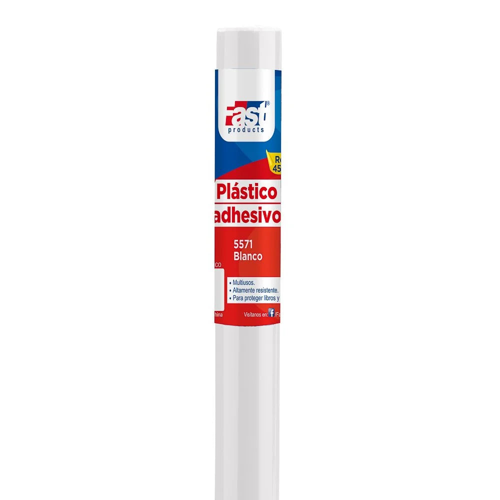 Plástico Adhesivo Fast Contac 45x3mt Blanco