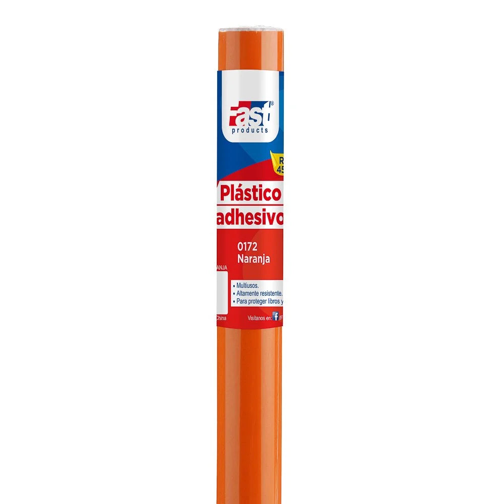 Plástico Adhesivo Fast Contac 45x3mt Naranja