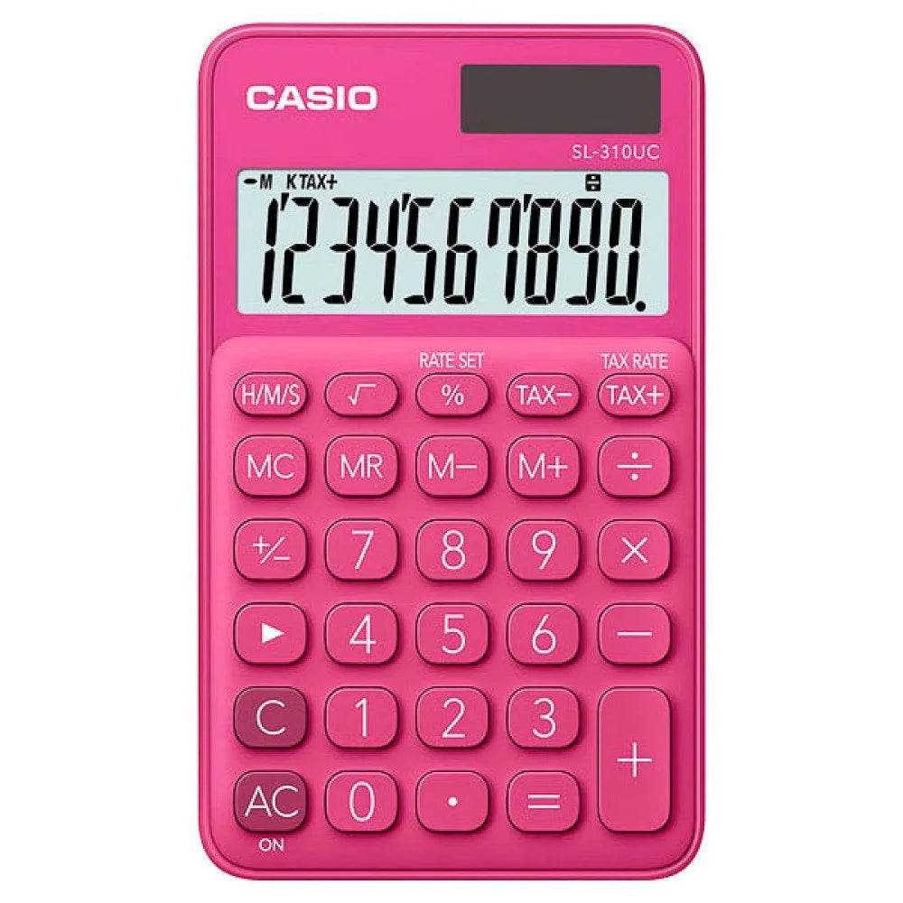 CALCULADORA DE BOLSILLO CASIO SL-310UC-RD 10 DIGITOS FUSCIA
