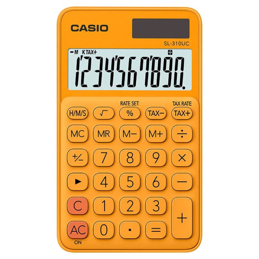 CALCULADORA DE BOLSILLO CASIO SL-310UC-RG 10 DIGITOS NARANJA