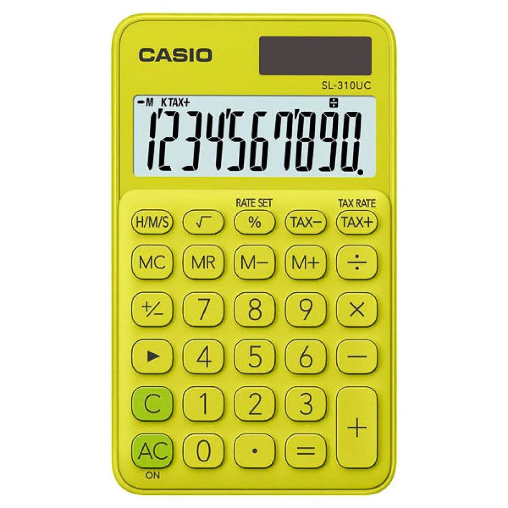 CALCULADORA DE BOLSILLO CASIO SL-310UC-YG 10 DIGITOS AMARILLO