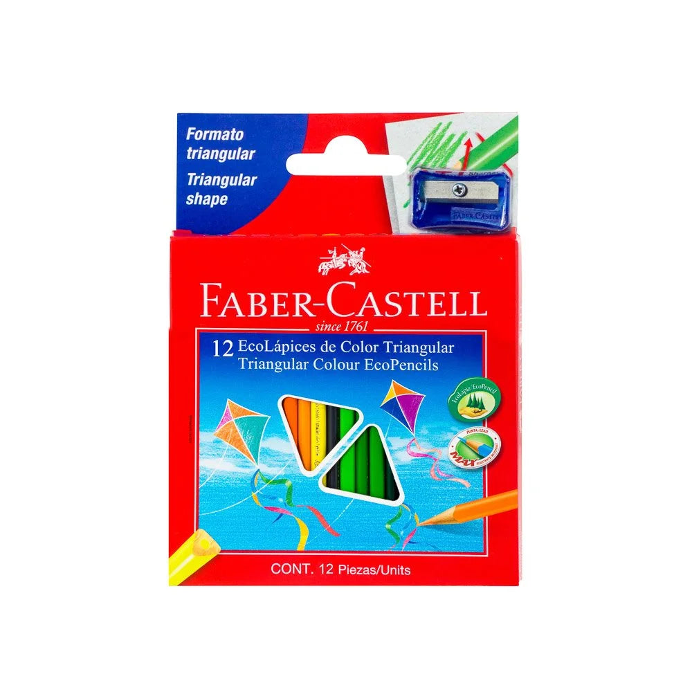 Crayon de Madera Faber Castell 122512 Corto 12 Colores