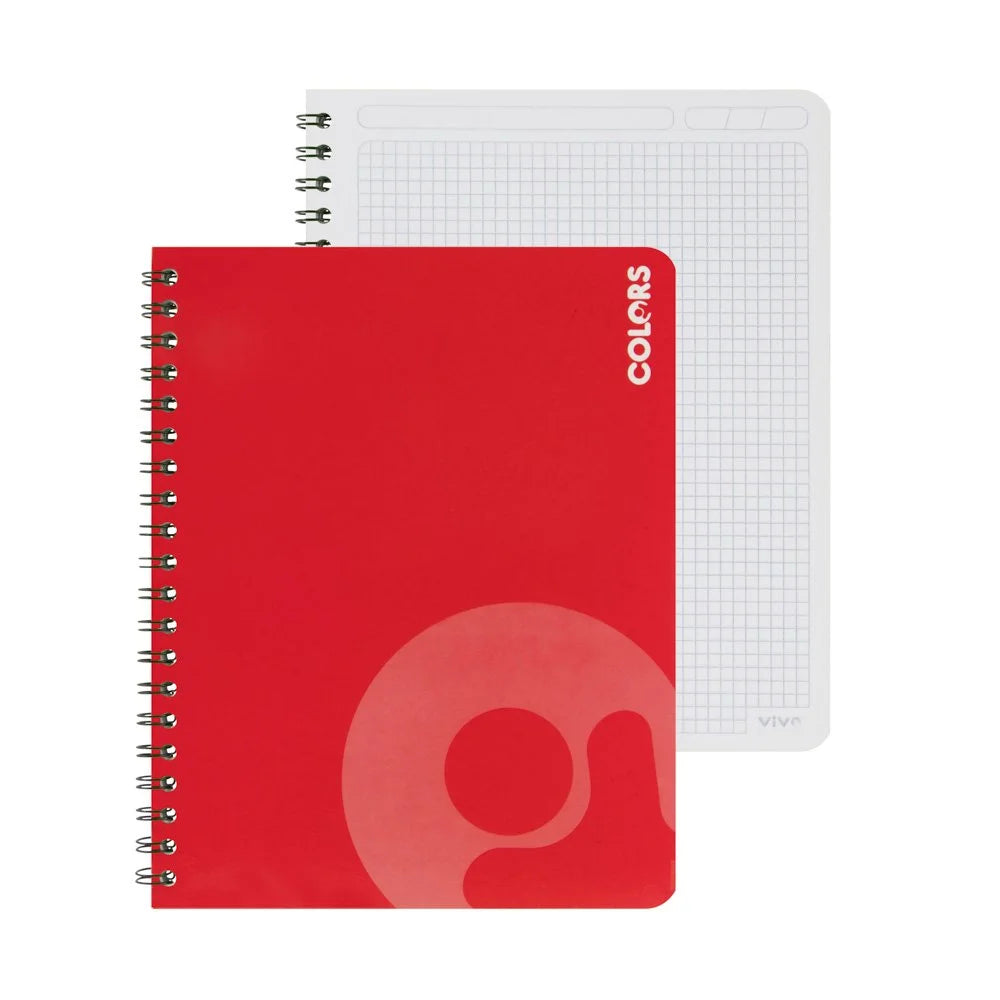 Cuaderno Espiral 100H Vivo 239957 Cuadros 5mm Doble Anillo
