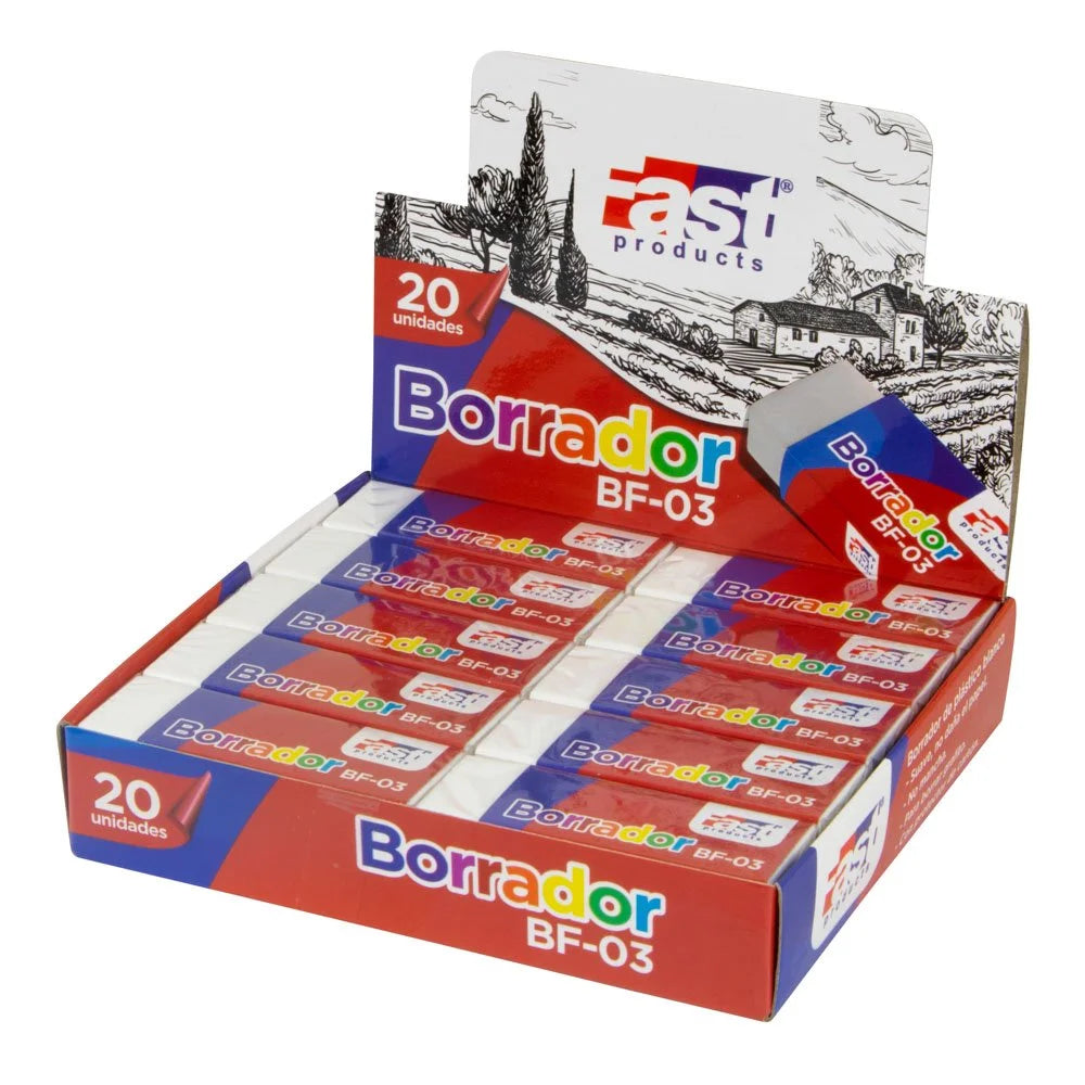 Borrador Fast BF03 Blanco Plastico Grande