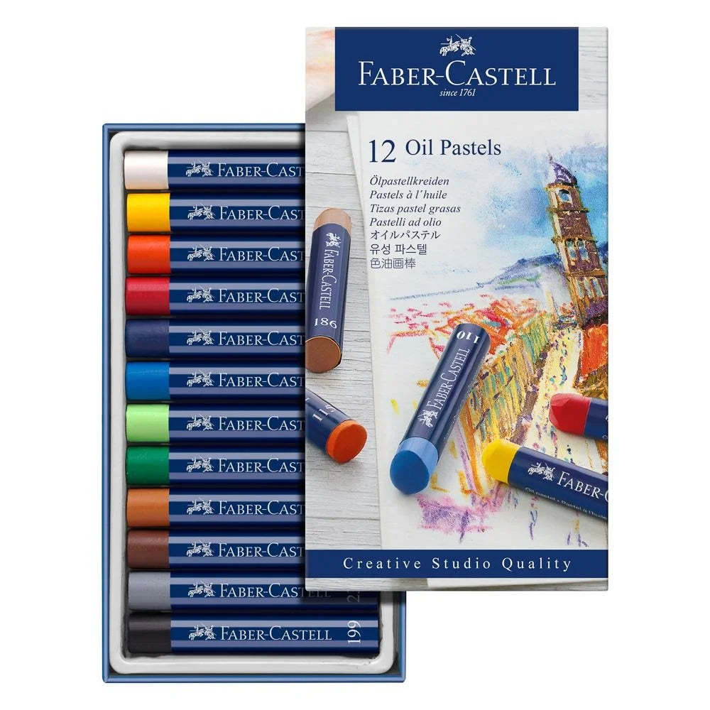 Crayón Pastel Faber Castell 127012 Grasoso (Oil) 12 Colores
