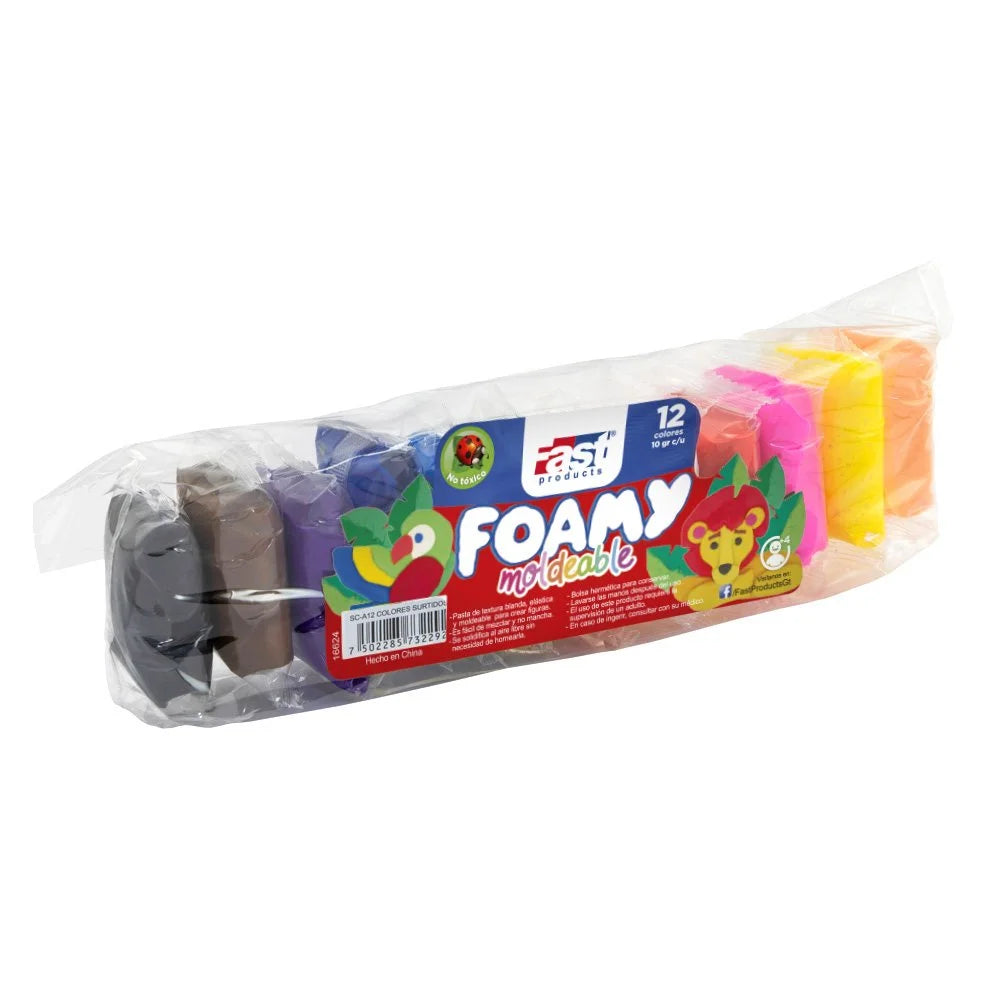 FOAMY MOLDEABLE FAST 10G 12 COLORES SURTIDOS
