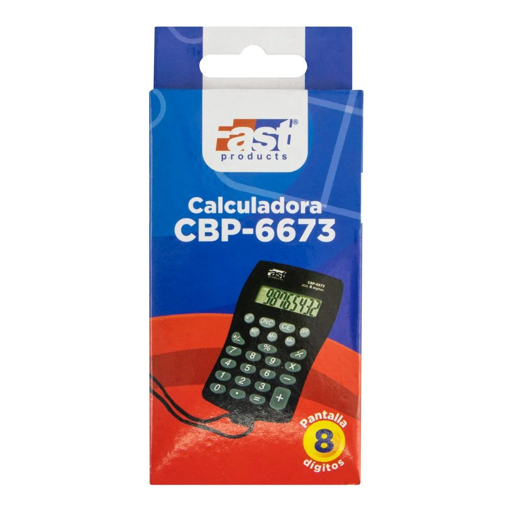 CALCULADORA DE BOLSILLO FAST CBP-6673 PITA 8DIGITO NEGRO