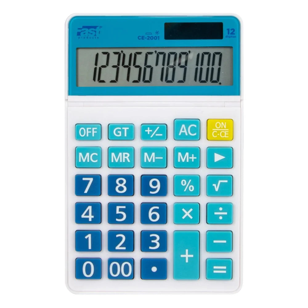 CALCULADORA DE ESCRITORIO FAST CE-2001 12DIGITOS CELESTE