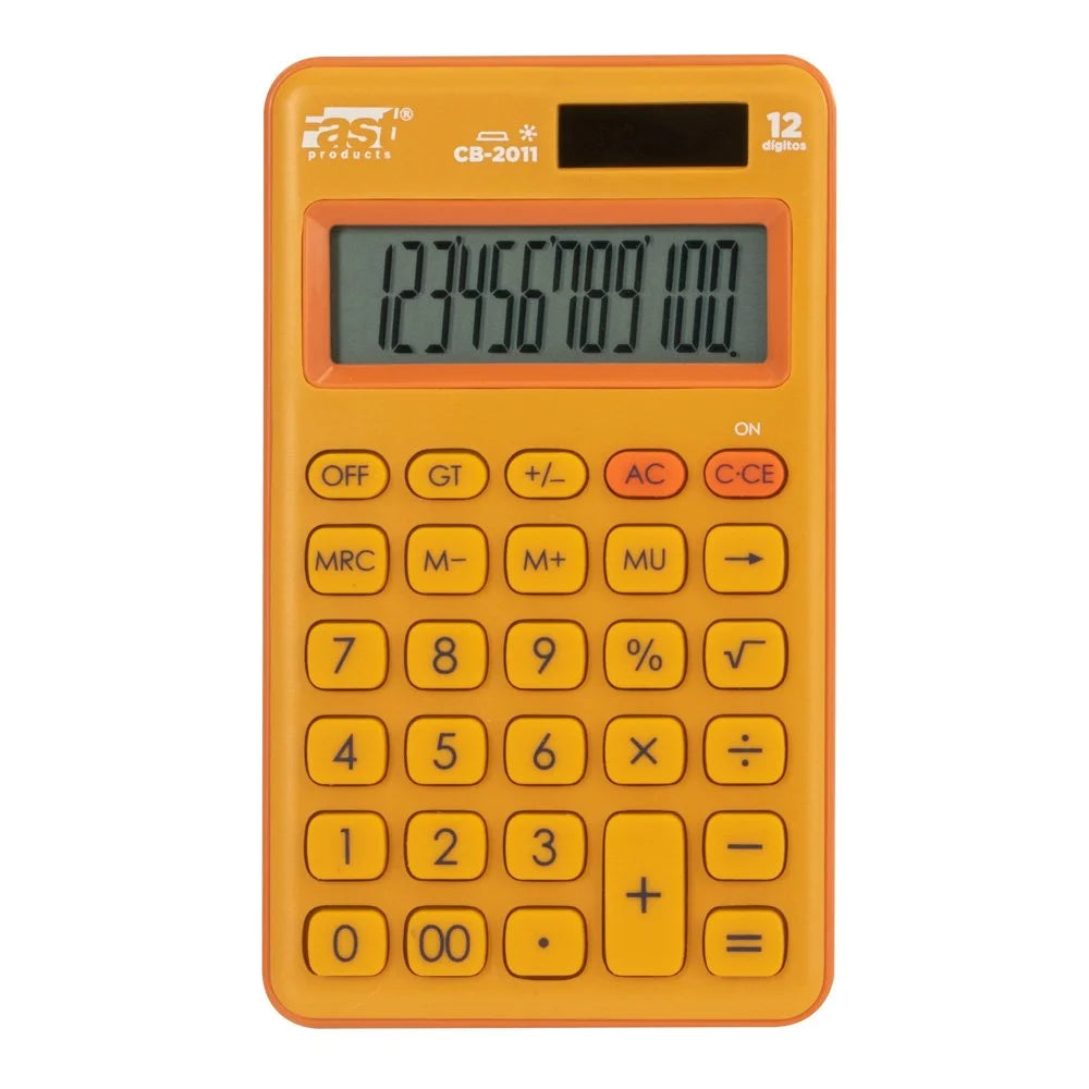 CALCULADORA DE BOLSILLO FAST CB-2011 12 DIGITOS AMARILLO