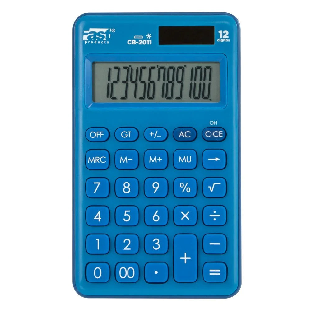 CALCULADORA DE BOLSILLO FAST CB-2011 12 DIGITOS CELESTE