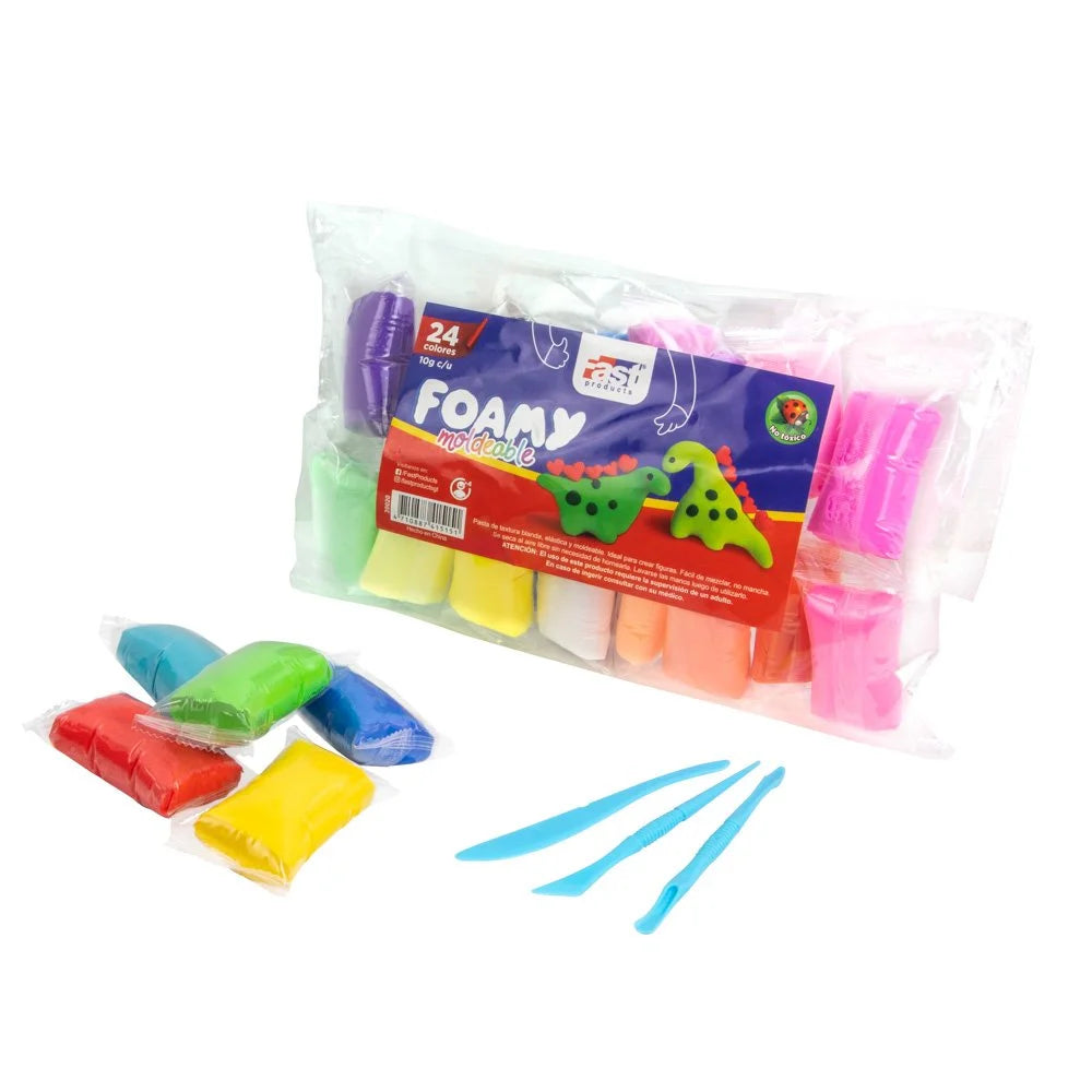 FOAMY MOLDEABLE FAST 10G 24 COLORES SURTIDOS