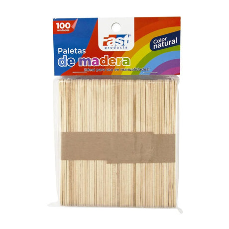 Paleta de Madera Fast Delgada Natural 100 pcs.