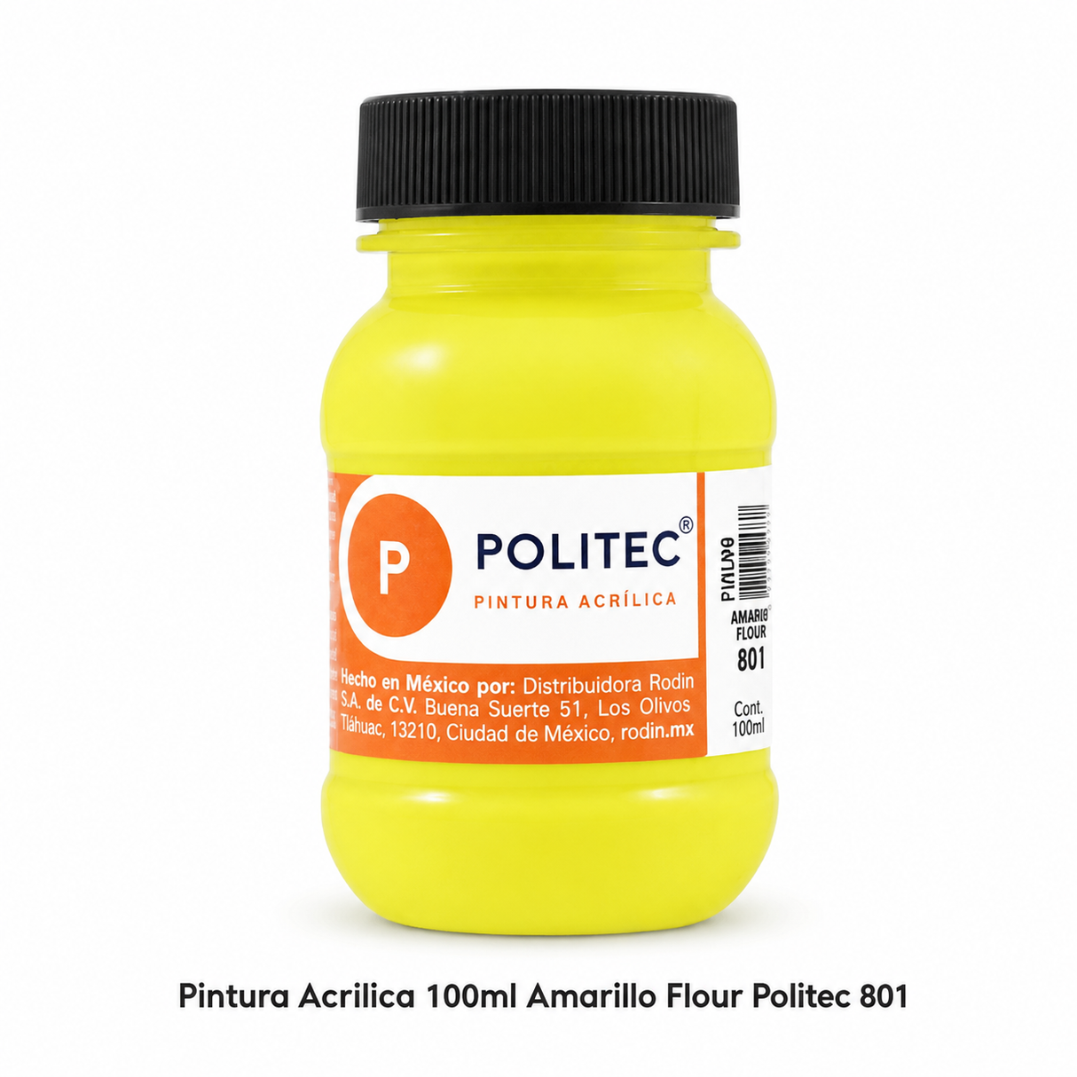 Pintura Acrilica 100ml Amarillo Flour Politec 801