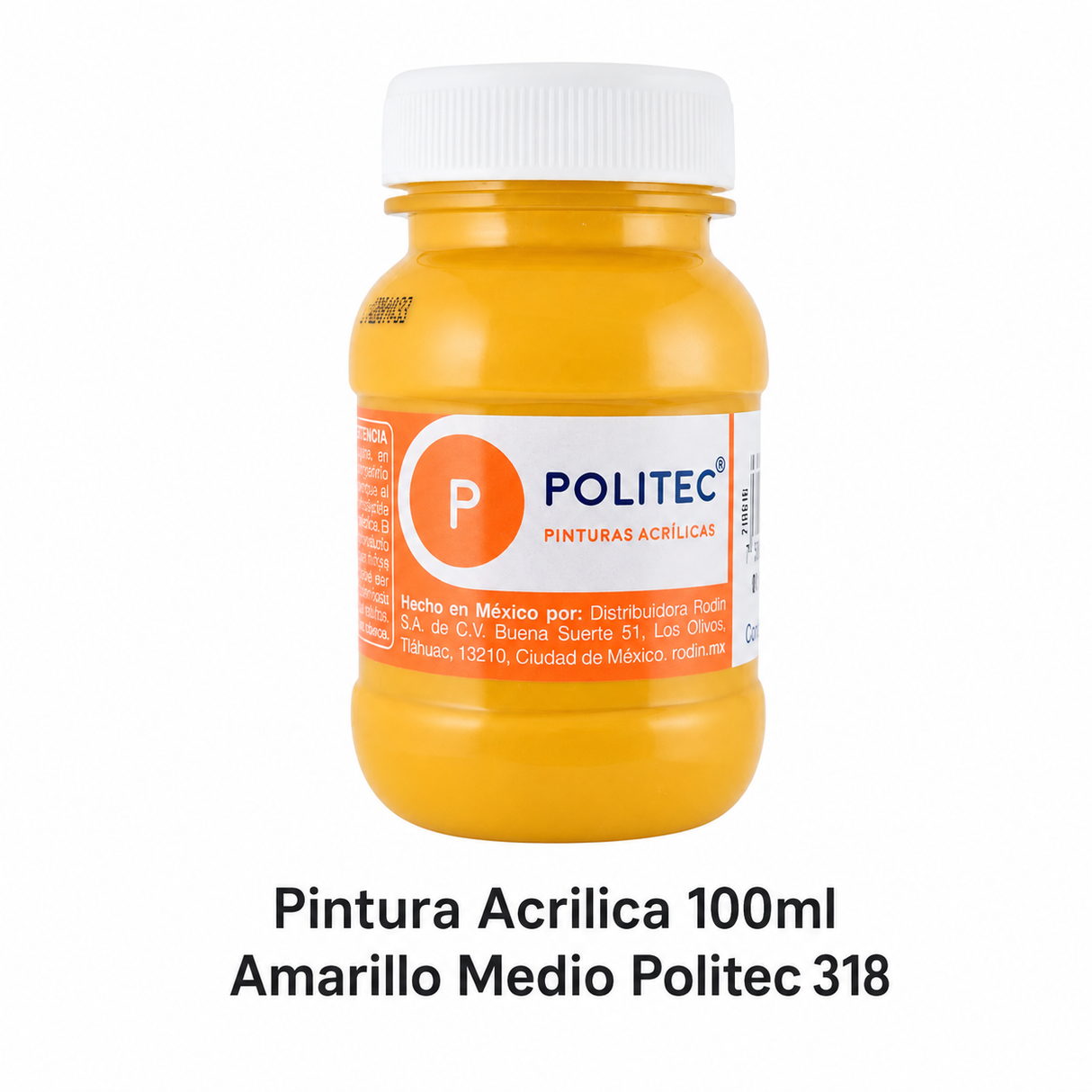 Pintura Acrilica 100ml Amarillo Medio Politec 318