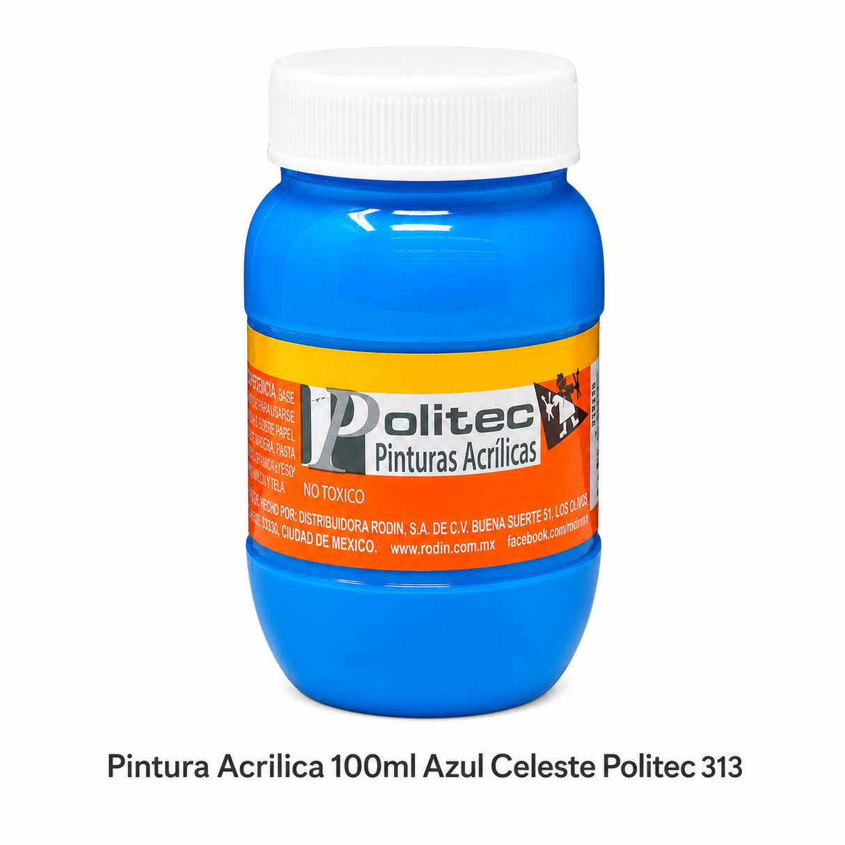 Pintura Acrilica 100ml Azul Celeste Politec 313