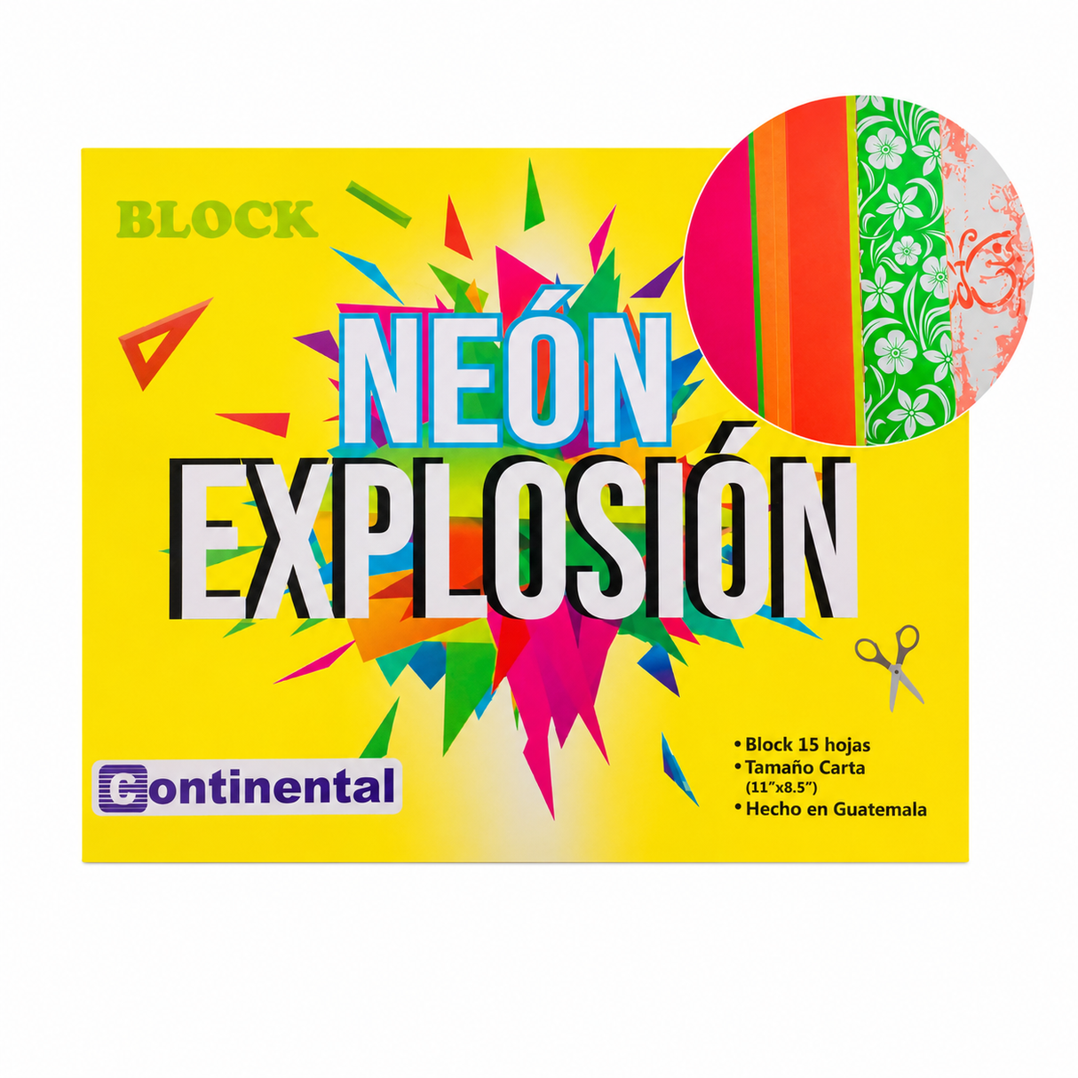 Block ArcoIris Neón Carta Continental