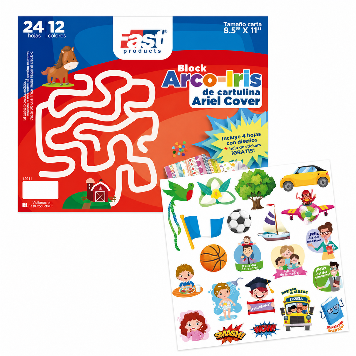 Block Ariel Cover Carta 24H Con Stickers Fasta