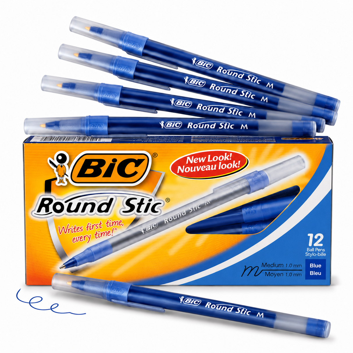 Bolígrafo Bic Round Stic Punto Med 1.0mm Azul